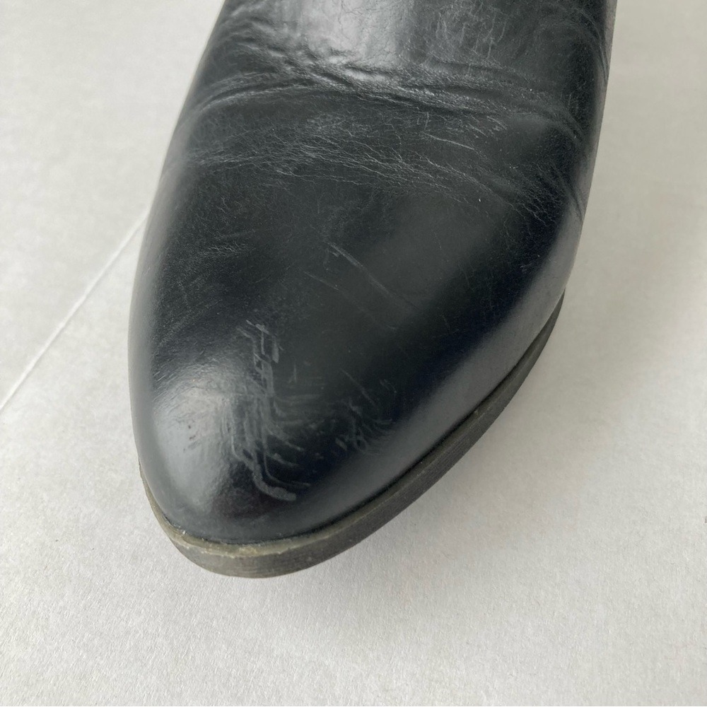 Frye Womens Black Leather Pointed Toe Western Ankle Boots Side Zip Size‎ 8 - Picture 9 of 16